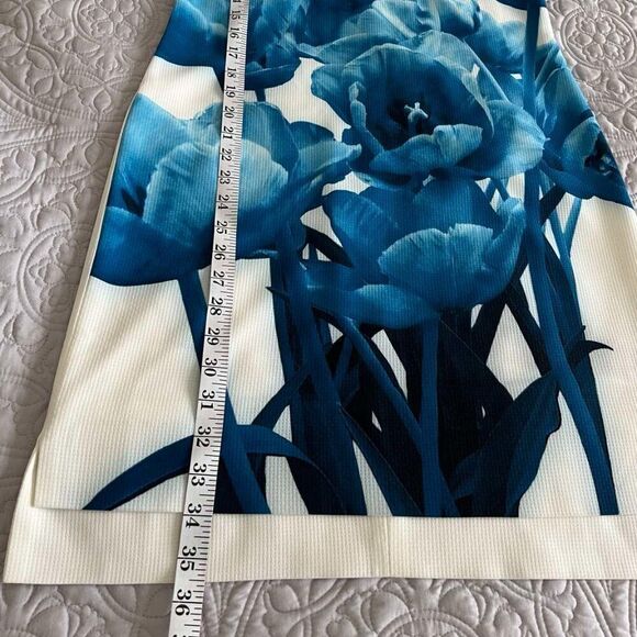 NWT Ted Baker Jamina Blue Beauty V Neck Slim Fit Tunic Dress Floral S-z 1, US-4 - Picture 16 of 16